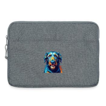 Lévrier écossais race de chien dessin animé Kawaii - Sacoche pour ordinateur portable 15 pouces - gris chiné - Devant
