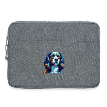 Saint Usuge Epagneul Chien Race Dessin Animé Kawaii - Sacoche pour ordinateur portable 15 pouces - gris chiné - Devant