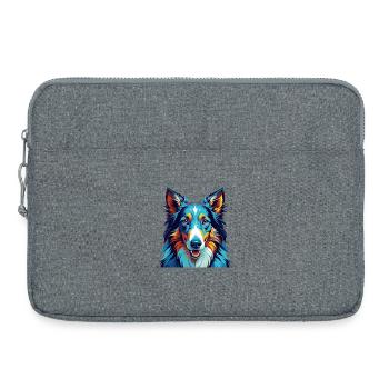 Glatter Collie Hund Rasse Bunt Karikatur Kawaii - Laptoptasche 15" - Grau meliert - Vorne