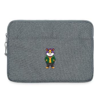 Hamster Drôle Kawaii Dessin animé Personnage Clipart - Sacoche pour ordinateur portable 15 pouces - gris chiné - Devant