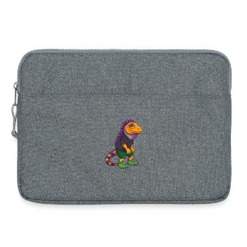 Iguana Funny Kawaii Cartoon Character Clipart - Laptop bag 15" - heather grey - Front