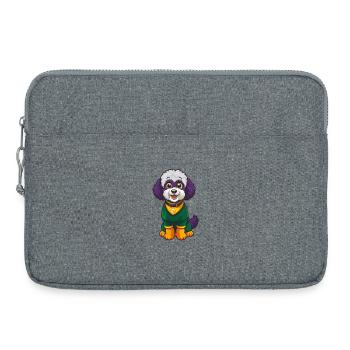 Bichon Frise Hund Lustige Kawaii Zeichentrickfigur - Laptoptasche 15" - Grau meliert - Vorne
