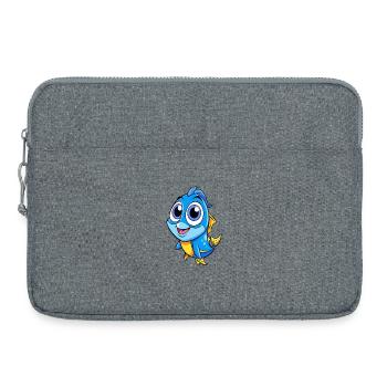 Bleu tang Mignon Personnage de dessin animé Kawaii Clipart - Sacoche pour ordinateur portable 15 pouces - gris chiné - Devant