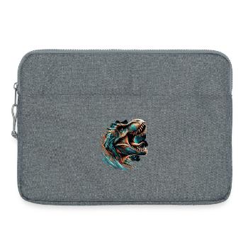 Cadeau de dinosaure T-Rex rugissant - Sacoche pour ordinateur portable 15 pouces - gris chiné - Devant