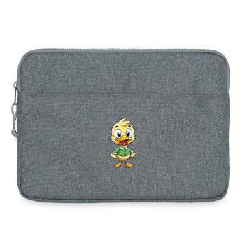 canard mignon personnage de dessin animé Kawaii Clipart - Sacoche pour ordinateur portable 15 pouces - gris chiné - Devant