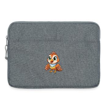Spatz Niedliche Zeichentrickfigur Kawaii Clipart - Laptoptasche 15" - Grau meliert - Vorne