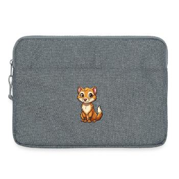 furet mignon personnage de dessin animé Kawaii Clipart - Sacoche pour ordinateur portable 15 pouces - gris chiné - Devant