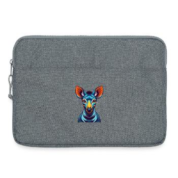 Okapi Colorful Kawaii Cartoon Character Clipart - Laptop bag 15" - heather grey - Front