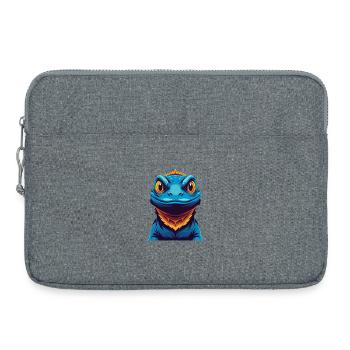 lézard coloré kawaii dessin animé personnage clipart - Sacoche pour ordinateur portable 15 pouces - gris chiné - Devant