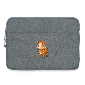 Tapir Niedliche Cartoon Figur Kawaii Clipart - Laptoptasche 15" - Grau meliert - Vorne