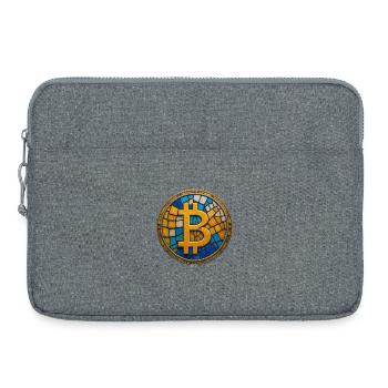 Bitcoin Mosaic - Laptop bag 15" - heather grey - Front