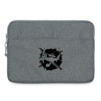 Propeller Airplane Sketch - Laptop bag 15" - heather grey - Front