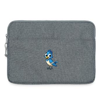 Jay Bird Niedliche Zeichentrickfigur Kawaii Clipart - Laptoptasche 15" - Grau meliert - Vorne