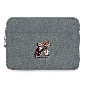 BKH Britisch Kurzhaar Katze Vase umkippen Geschenk - Laptoptasche 15" - Grau meliert - Vorne