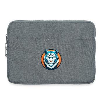 Schneeleopard Niedliches Kawaii Cartoon Tier Haustier Logo - Laptoptasche 15" - Grau meliert - Vorne