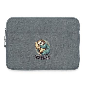 Cadeau de la passion endormie de la paresse - Sacoche pour ordinateur portable 15 pouces - gris chiné - Devant