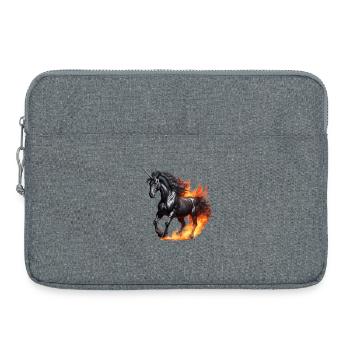 La puissante licorne noire - Sacoche pour ordinateur portable 15 pouces - gris chiné - Devant