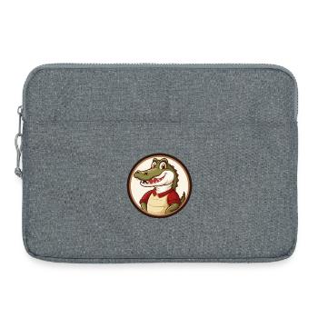 Alligator Colorful Kawaii Cartoon Character Pet - Laptop bag 15" - heather grey - Front