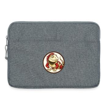 Iguana Colorful Kawaii Cartoon Character Clipart - Laptop bag 15" - heather grey - Front
