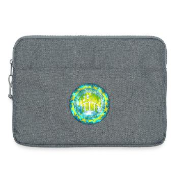 Cyber Techno Design mit Leuchtfarben - Laptoptasche 15" - Grau meliert - Vorne