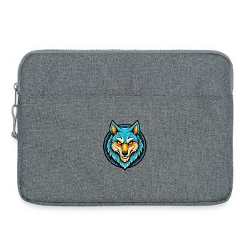 Wolf Bunt Kawaii Cartoon Figur Clipart Haustier - Laptoptasche 15" - Grau meliert - Vorne
