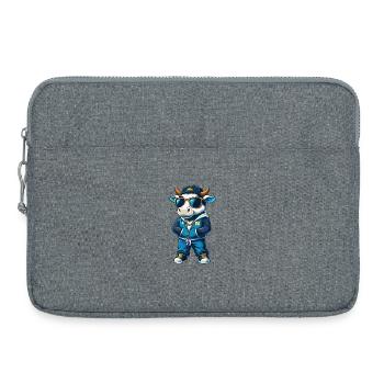 Cow Cool Cartoon Character Kawaii Clipart - Laptop bag 15" - heather grey - Front