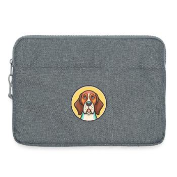 Majestueux arbre chien race chien drôle dessin animé Kawaii - Sacoche pour ordinateur portable 15 pouces - gris chiné - Devant