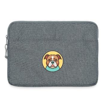 Olde Anglais Bulldogge Chien Race Dessin animé Kawaii - Sacoche pour ordinateur portable 15 pouces - gris chiné - Devant