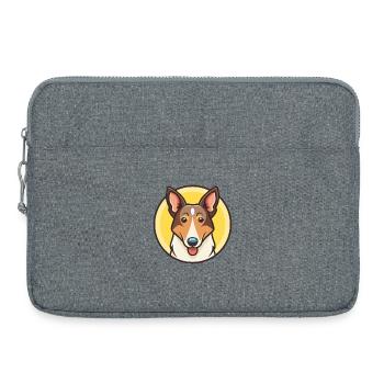 Smooth Collie Hunderasse Cartoon Kawaii Clipart Haustier - Laptoptasche 15" - Grau meliert - Vorne