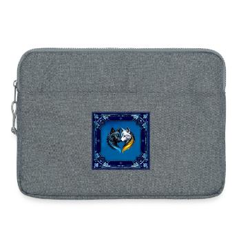 Majestätische Wolfsköpfe. - Laptoptasche 15" - Grau meliert - Vorne