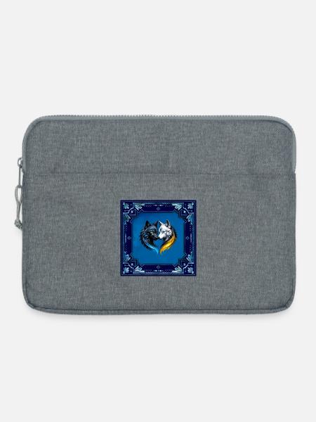 Majestätische Wolfsköpfe. - Laptoptasche 15" - Grau meliert