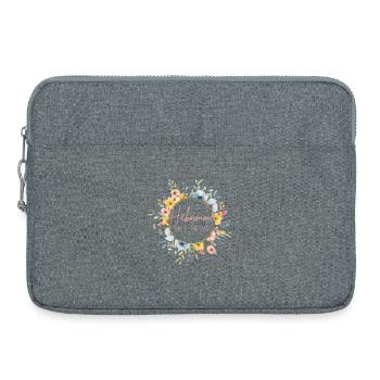 Hebamme mit Herz - personalisierbares Design - Laptoptasche 15" - Grau meliert - Vorne