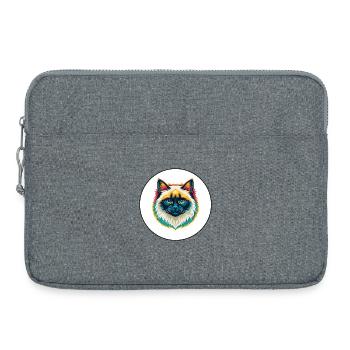 Birma Heilige Katze Rasse Karikatur Kawaii Tier Haustier - Laptoptasche 15" - Grau meliert - Vorne