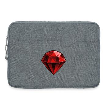 Precious Red Ruby Gemstone - Laptop bag 15" - heather grey - Front
