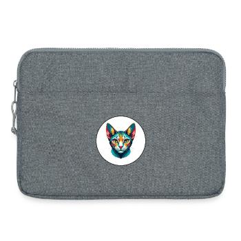Deutsche Rex Katzenrasse Cartoon Kawaii Tier Haustier - Laptoptasche 15" - Grau meliert - Vorne