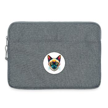 Siamesische Kurzhaarkatze Rasse Karikatur Kawaii Tier - Laptoptasche 15" - Grau meliert - Vorne