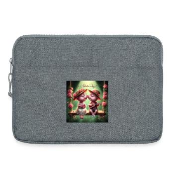 Valentine's Day - Laptop bag 15" - heather grey - Front
