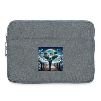 Île de rêve avec arc-en-ciel et créatures mythiques - Sacoche pour ordinateur portable 15 pouces - gris chiné - Devant
