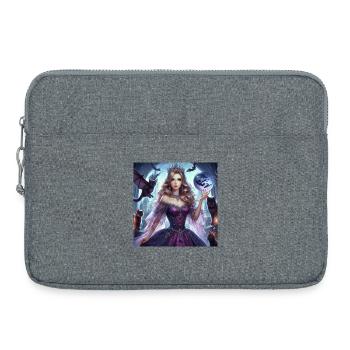 Königin der Nacht mit schwarzen Katzen - Laptoptasche 15" - Grau meliert - Vorne