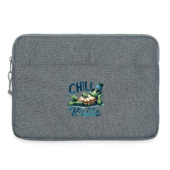 Chillige Kröte Schildkröte cool chillen Geschenk - Laptoptasche 15" - Grau meliert - Vorne
