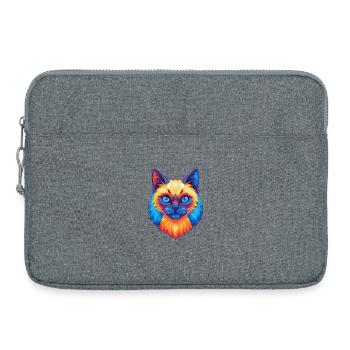 Birma Heilige Katze Rasse Karikatur Kawaii Tier Haustier - Laptoptasche 15" - Grau meliert - Vorne