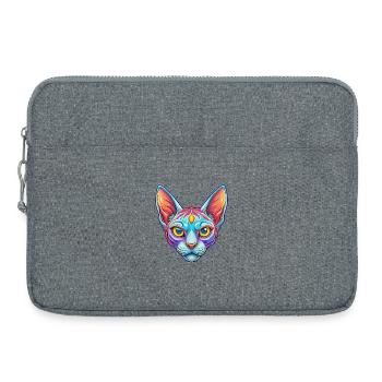 rouge Devon Rex Chat Race Dessin animé Kawaii Animal Pet - Sacoche pour ordinateur portable 15 pouces - gris chiné - Devant