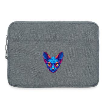 rouge Devon Rex Chat Race Dessin animé Kawaii Animal Pet - Sacoche pour ordinateur portable 15 pouces - gris chiné - Devant