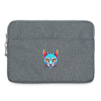 Chat bleu russe race dessin animé Kawaii animal de compagnie - Sacoche pour ordinateur portable 15 pouces - gris chiné - Devant