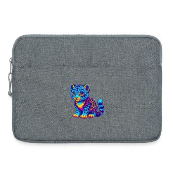 Schneeleopard Baby Katze Rasse Cartoon Kawaii Tier - Laptoptasche 15" - Grau meliert - Vorne