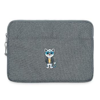 Schneeleopard Baby Lustige Cartoon Kawaii Jacke Gesungen - Laptoptasche 15" - Grau meliert - Vorne