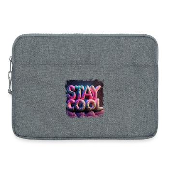 Restez cool texte en 3D - Sacoche pour ordinateur portable 15 pouces - gris chiné - Devant