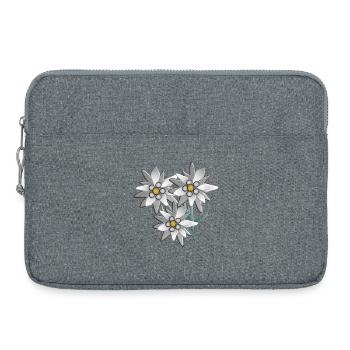 Schneeweiß Edelweiß Blütenprint - Laptoptasche 15" - Grau meliert - Vorne