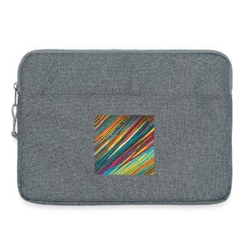 Bunte Striche - Laptoptasche 15" - Grau meliert - Vorne