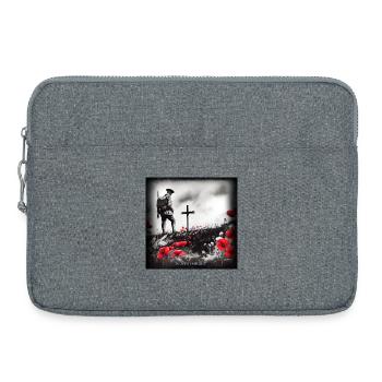 World war 2 remembrance day painting. Never Forget - Laptop bag 15" - heather grey - Front